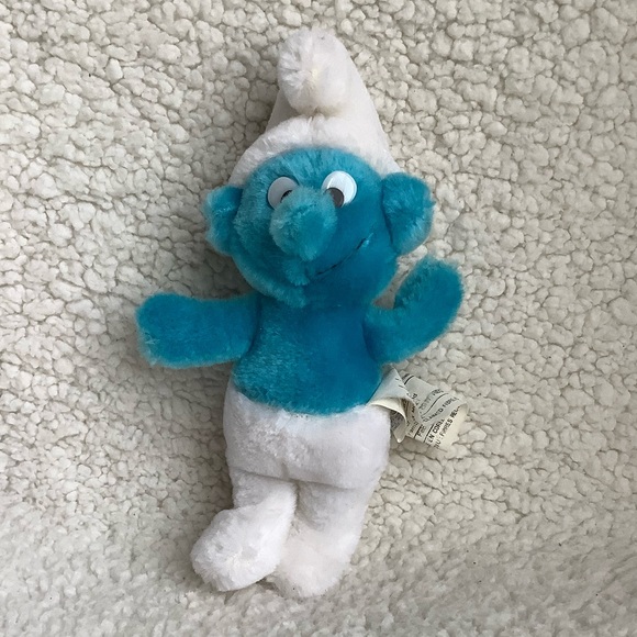 Vintage WALLACE BERRIE & CO Vintage Smurf 7 inch Plush Stuffed Animal Doll Toy - Picture 1 of 9